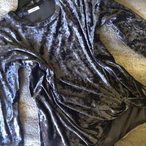 Blue Velvet Knot Top